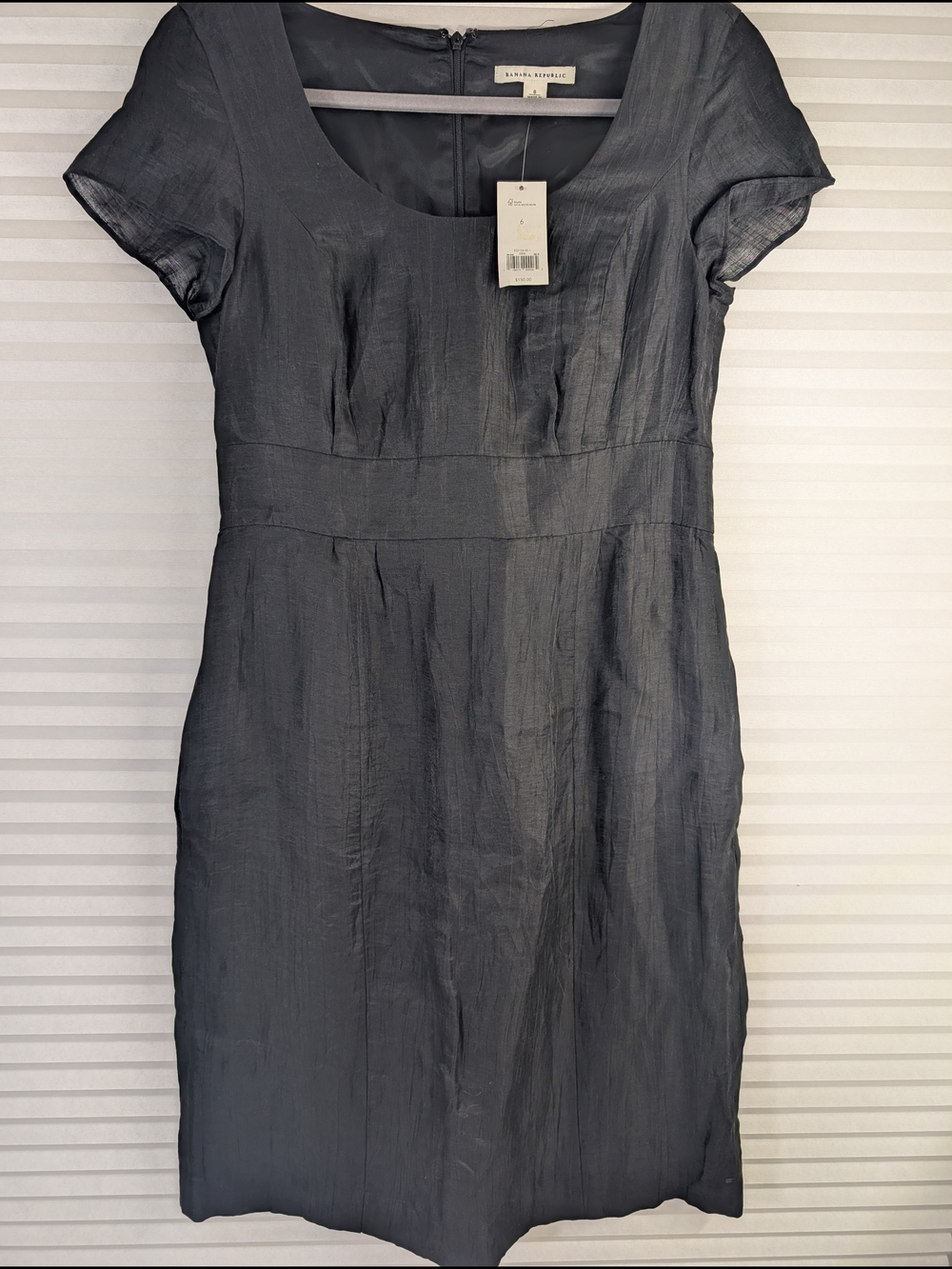 Banana Republic Black Linen Blend Sheath Dress NWT Size 6